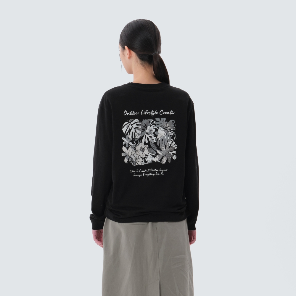 소로나 여성 트로피컬 긴팔 티셔츠 Black