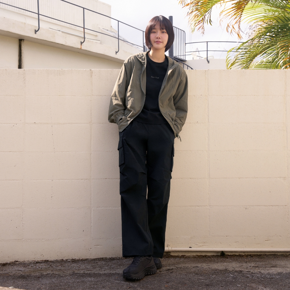 루트 스트링 와이드 팬츠 Black