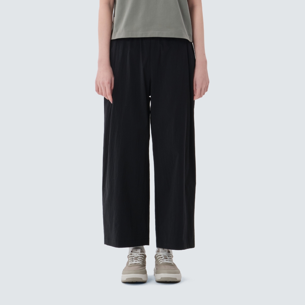 루트 여성 세미 와이드 팬츠 Black