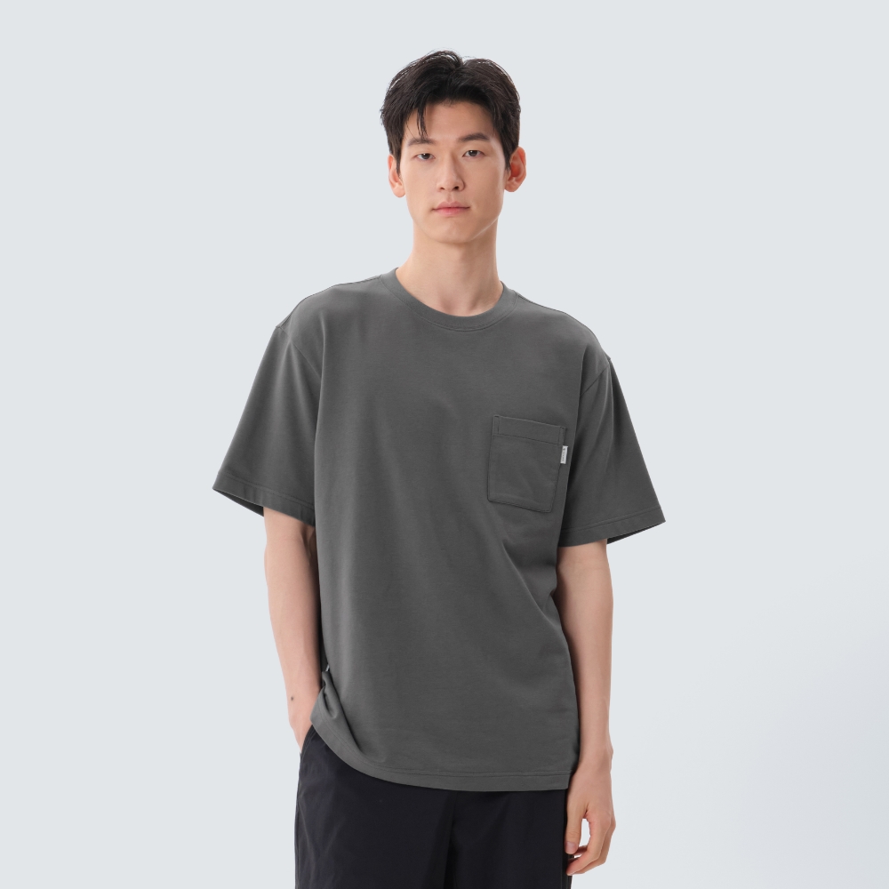 베이직 포켓 반팔 티셔츠 Dark Gray
