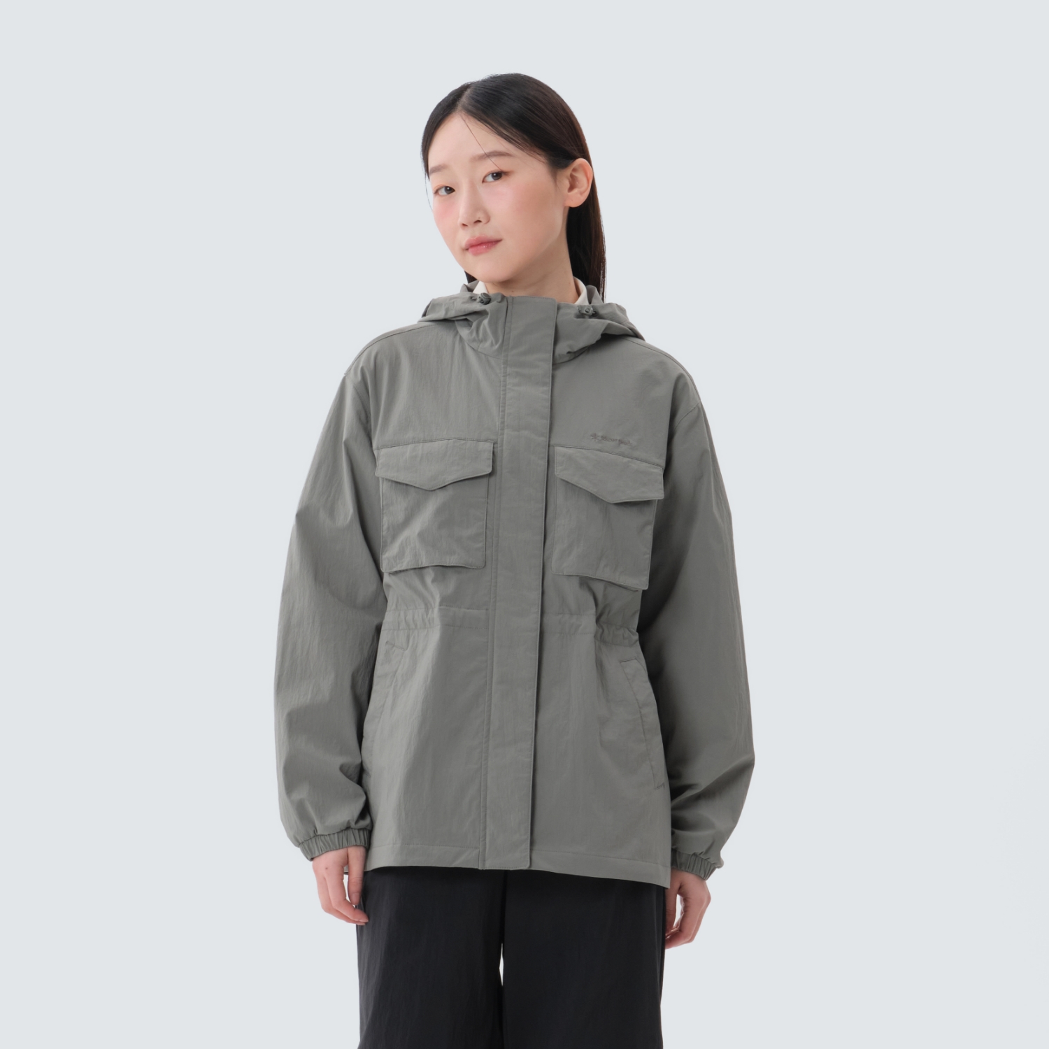 루트 여성 중기장 바람막이 Light Khaki
