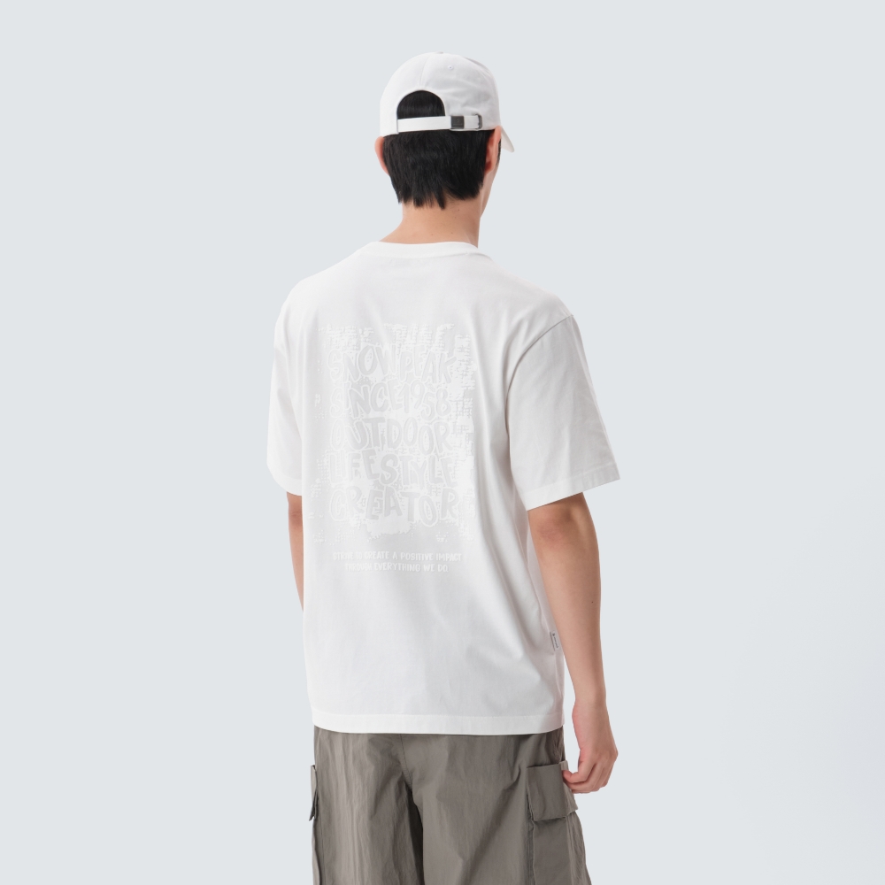 코튼 발포 레터링 반팔 티셔츠 Off White