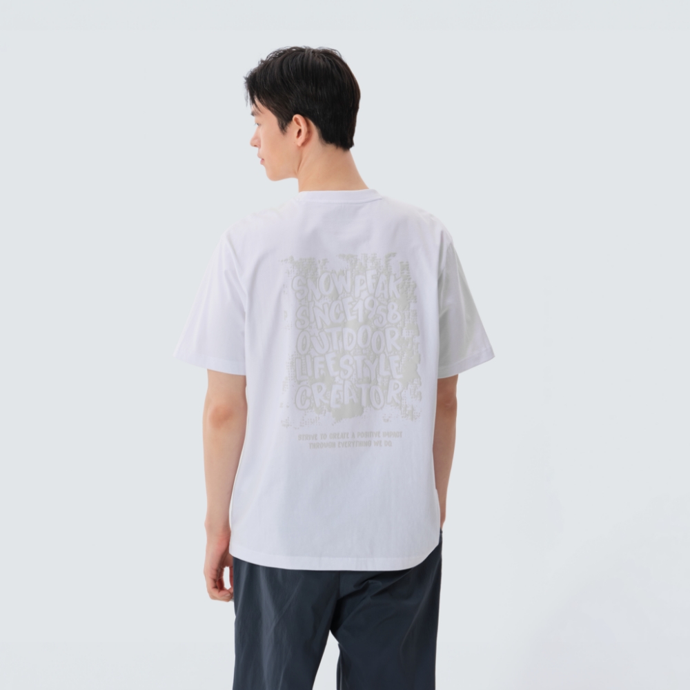 코튼 발포 레터링 반팔 티셔츠 White