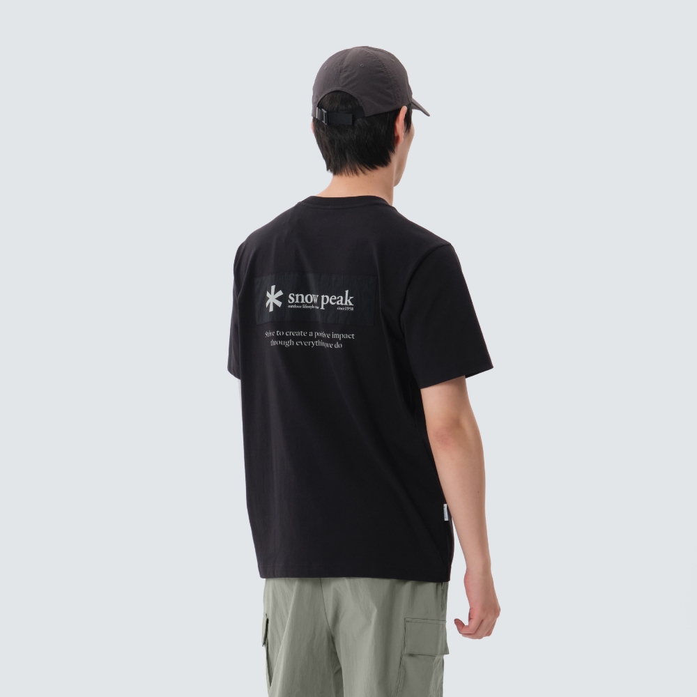 에어로쿨 우븐 패치 반팔 티셔츠 Black