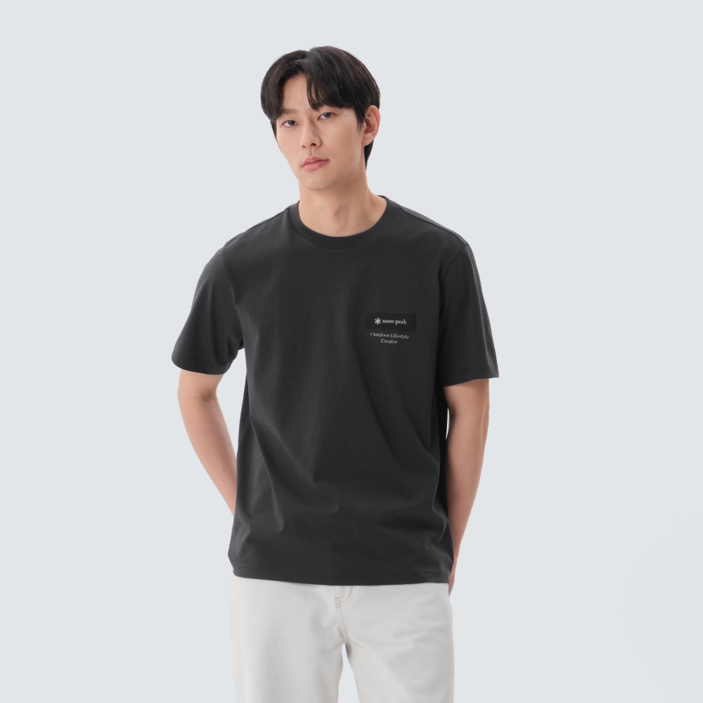 에어로쿨 우븐 패치 반팔 티셔츠 Dark Navy