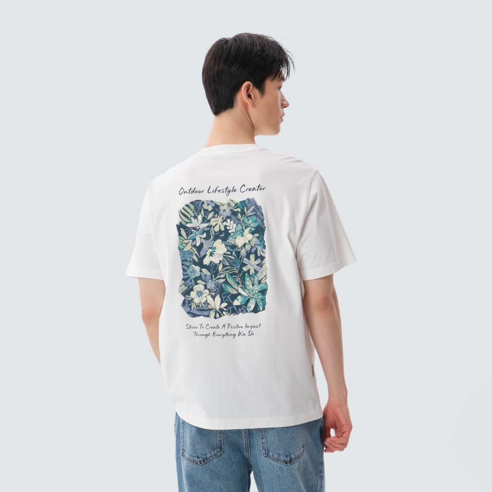 코튼 트로피컬 반팔 티셔츠 Off White