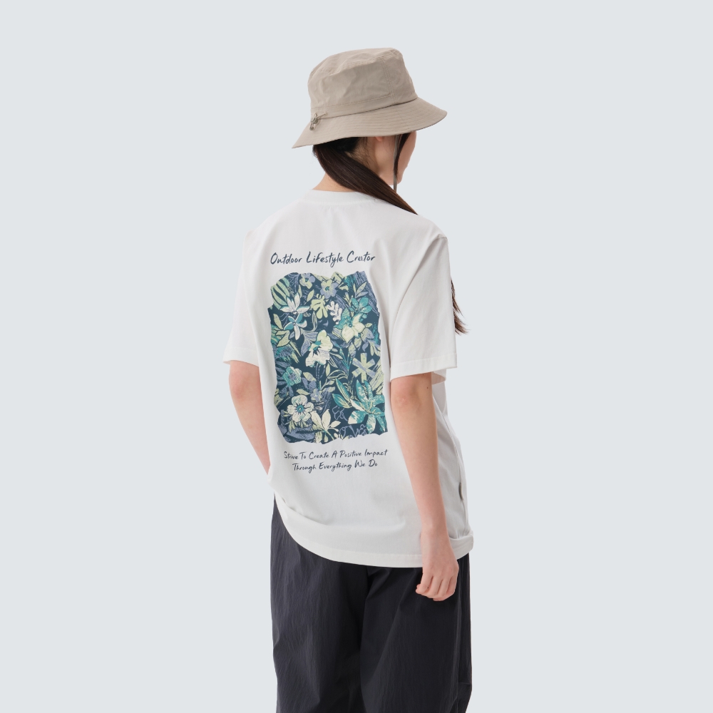 코튼 트로피컬 반팔 티셔츠 Off White