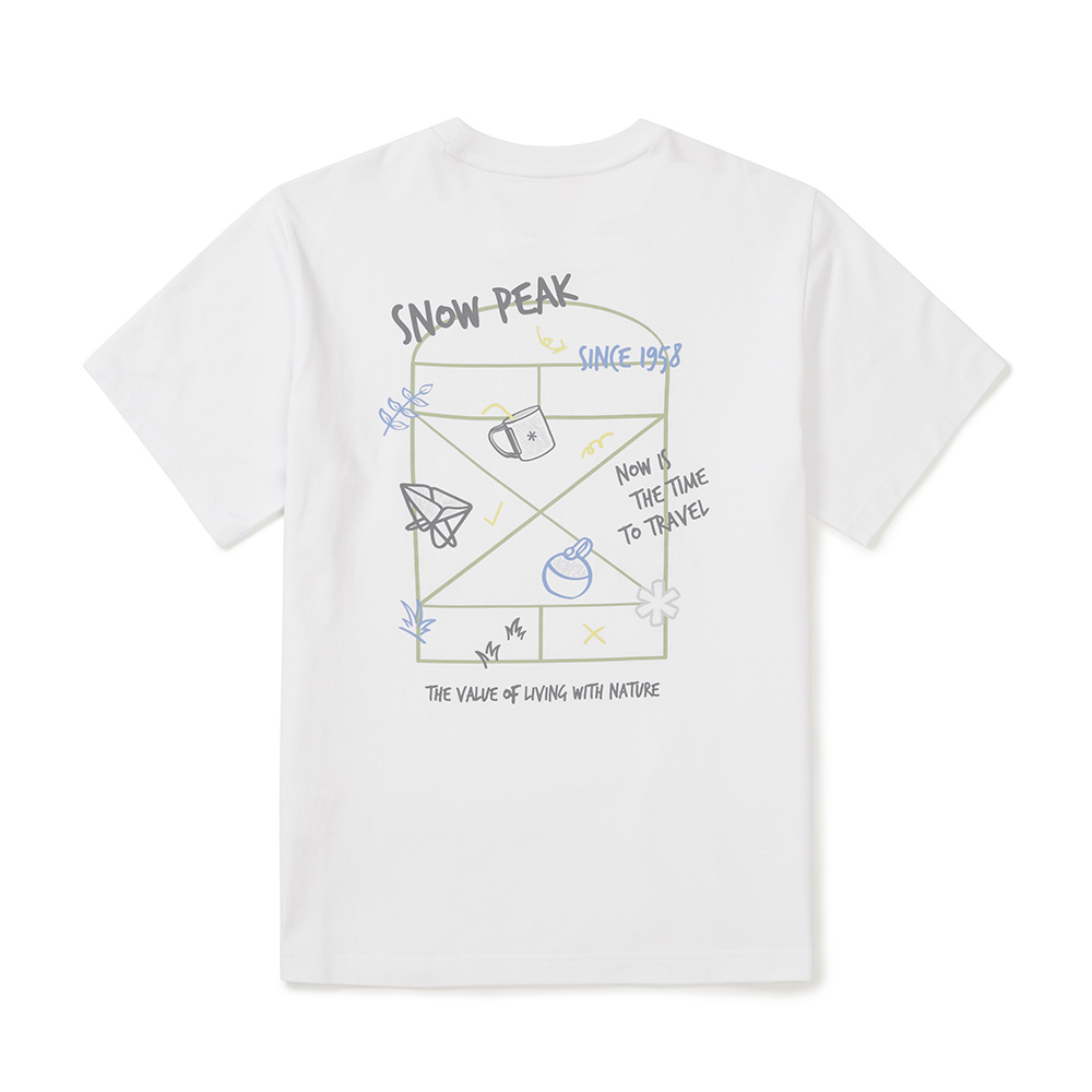 코튼 기어 반팔 티셔츠 White