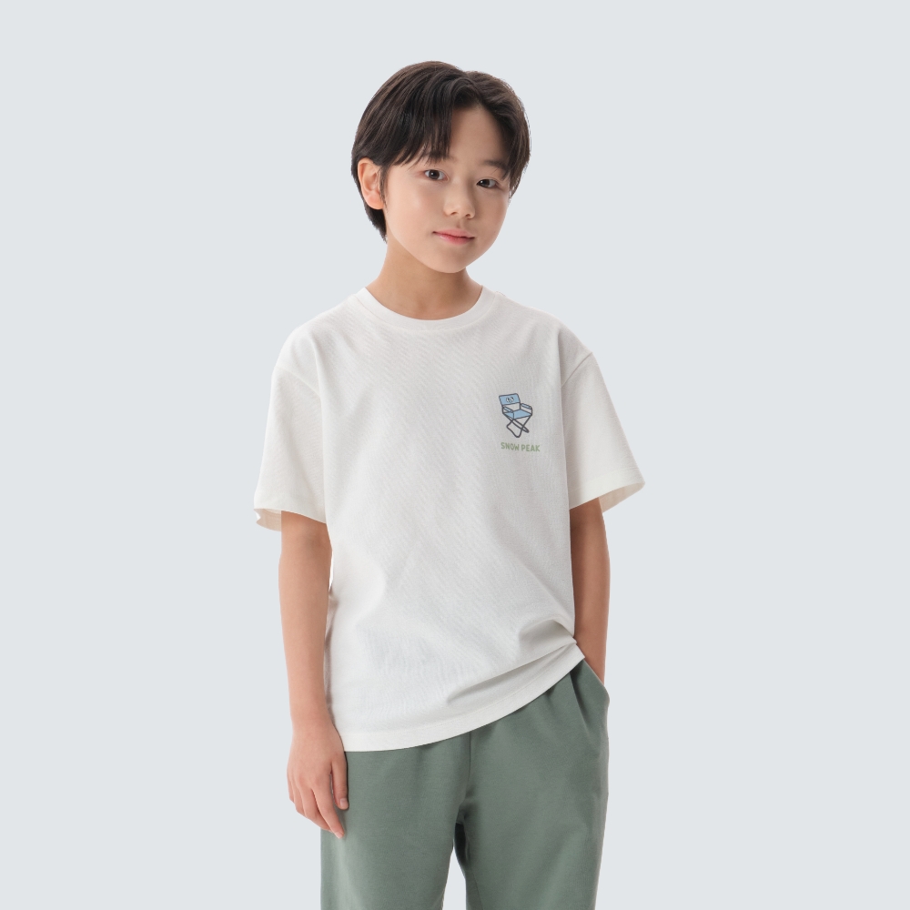 키즈 소로나 캠핑 반팔 티셔츠 Off White
