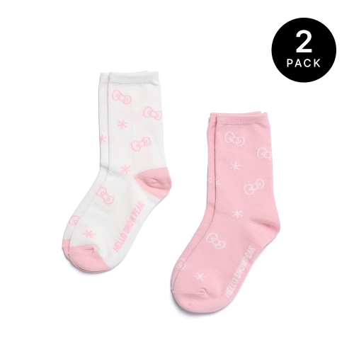 [스노우피크 X 헬로키티] 2pack 크루 삭스 Pink