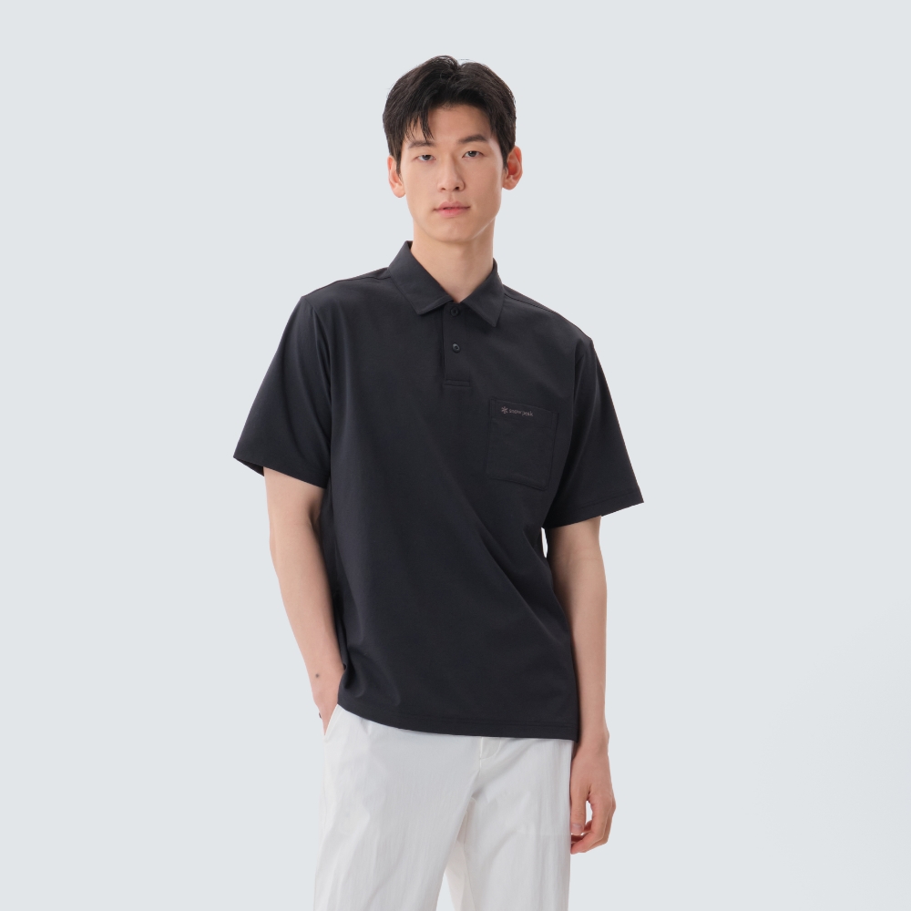 클래식 우븐 반팔 폴로 티셔츠 Black