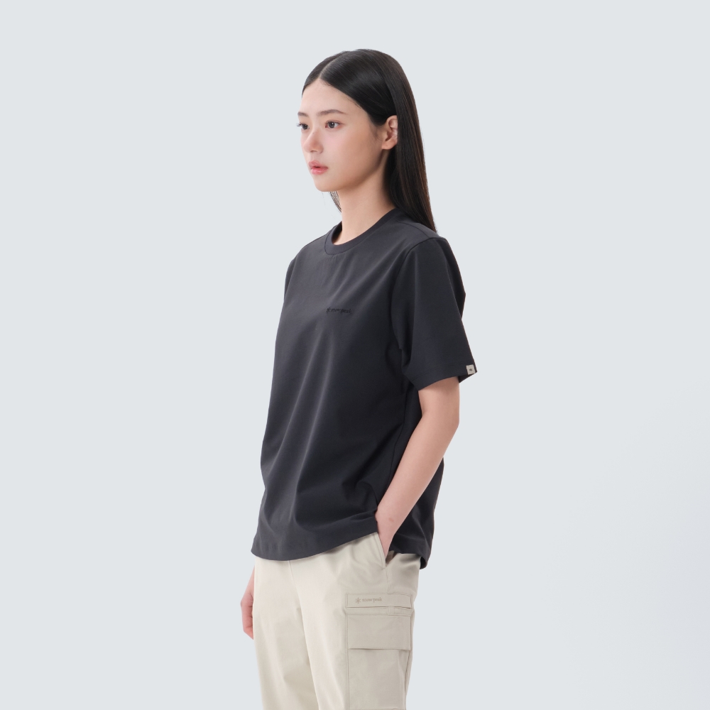 클래식 우븐 여성 반팔 티셔츠 Black