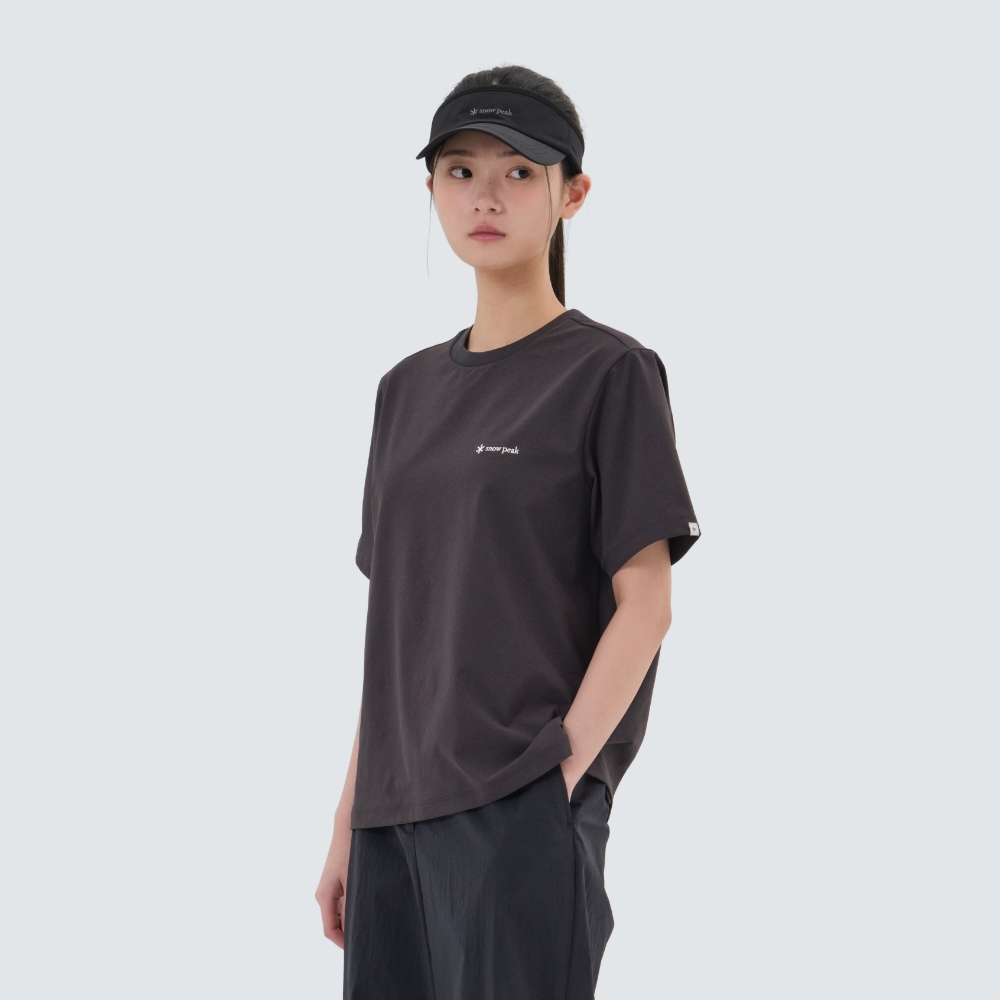 클래식 우븐 여성 반팔 티셔츠 Charcoal