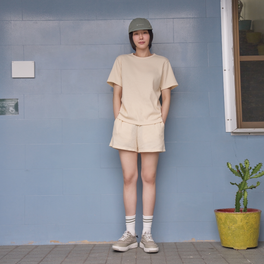 와플 여성 반바지 Pastel Yellow