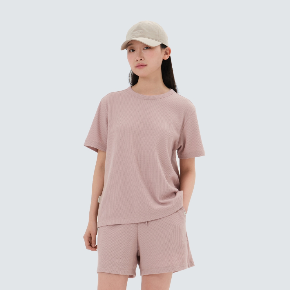 와플 여성 반팔 티셔츠 Deep Pink