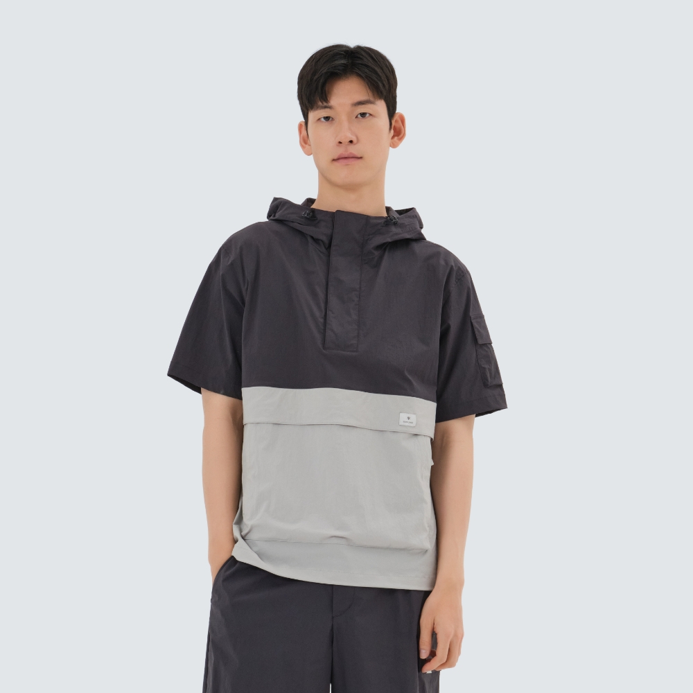 루트 후드 반팔 아노락 Charcoal