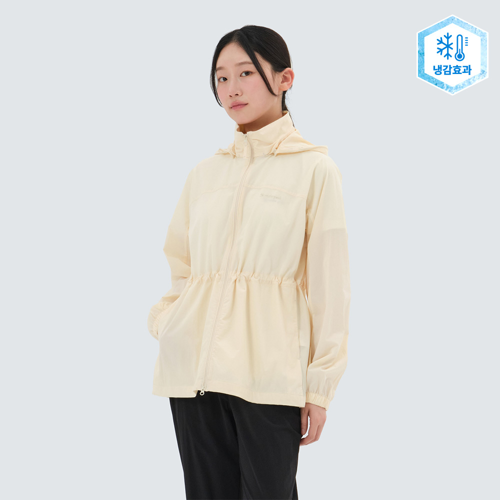 에어닷 여성 후드 탈부착 바람막이 Pastel Yellow