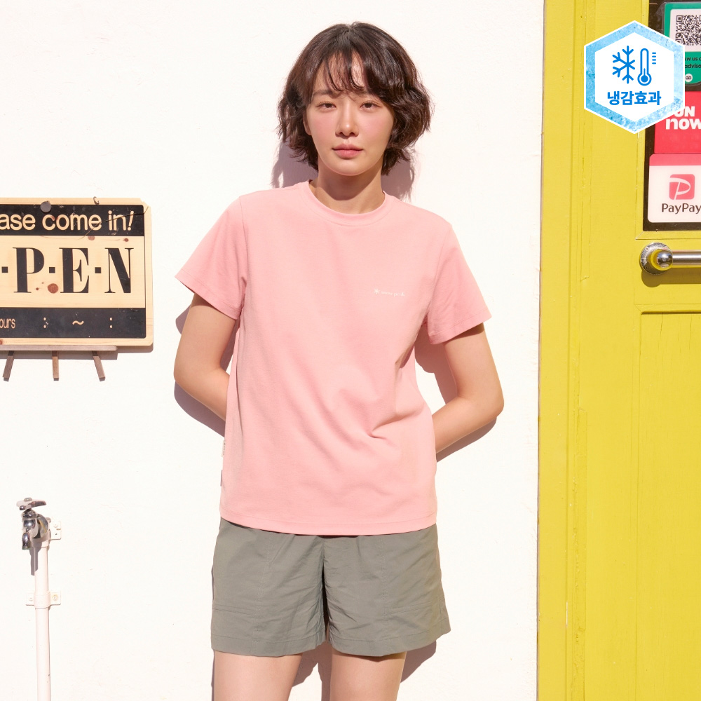 퀵드라이 여성 베이직 반팔 티셔츠 Peach