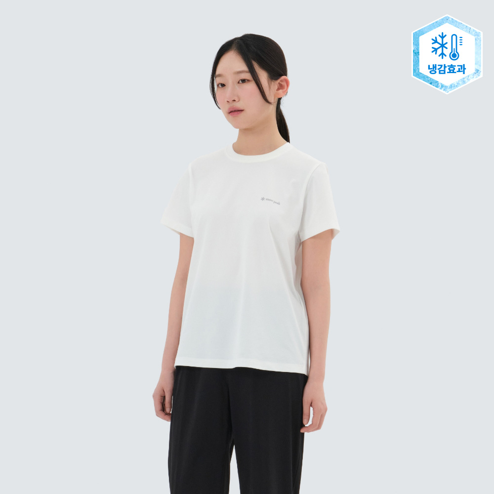 퀵드라이 여성 베이직 반팔 티셔츠 Off White