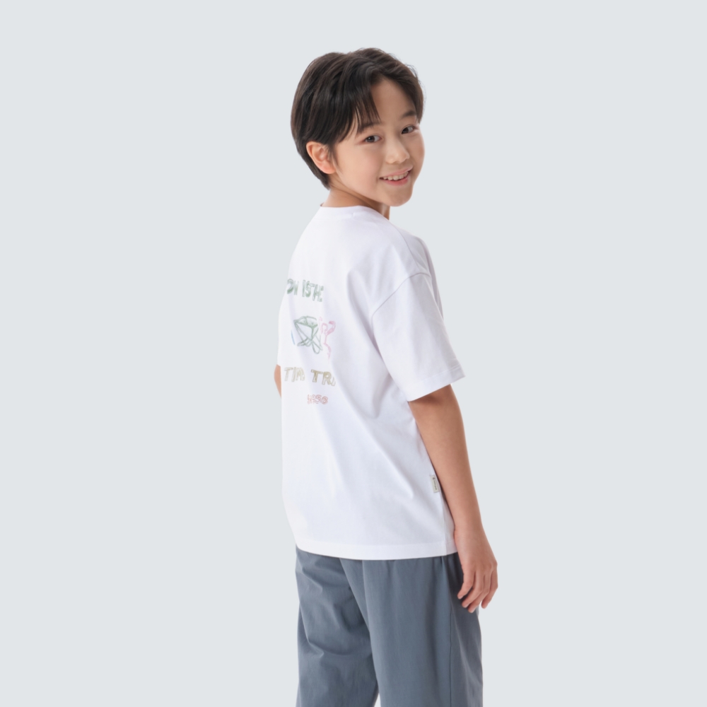 키즈 에어로쿨 기어 반팔 티셔츠 White
