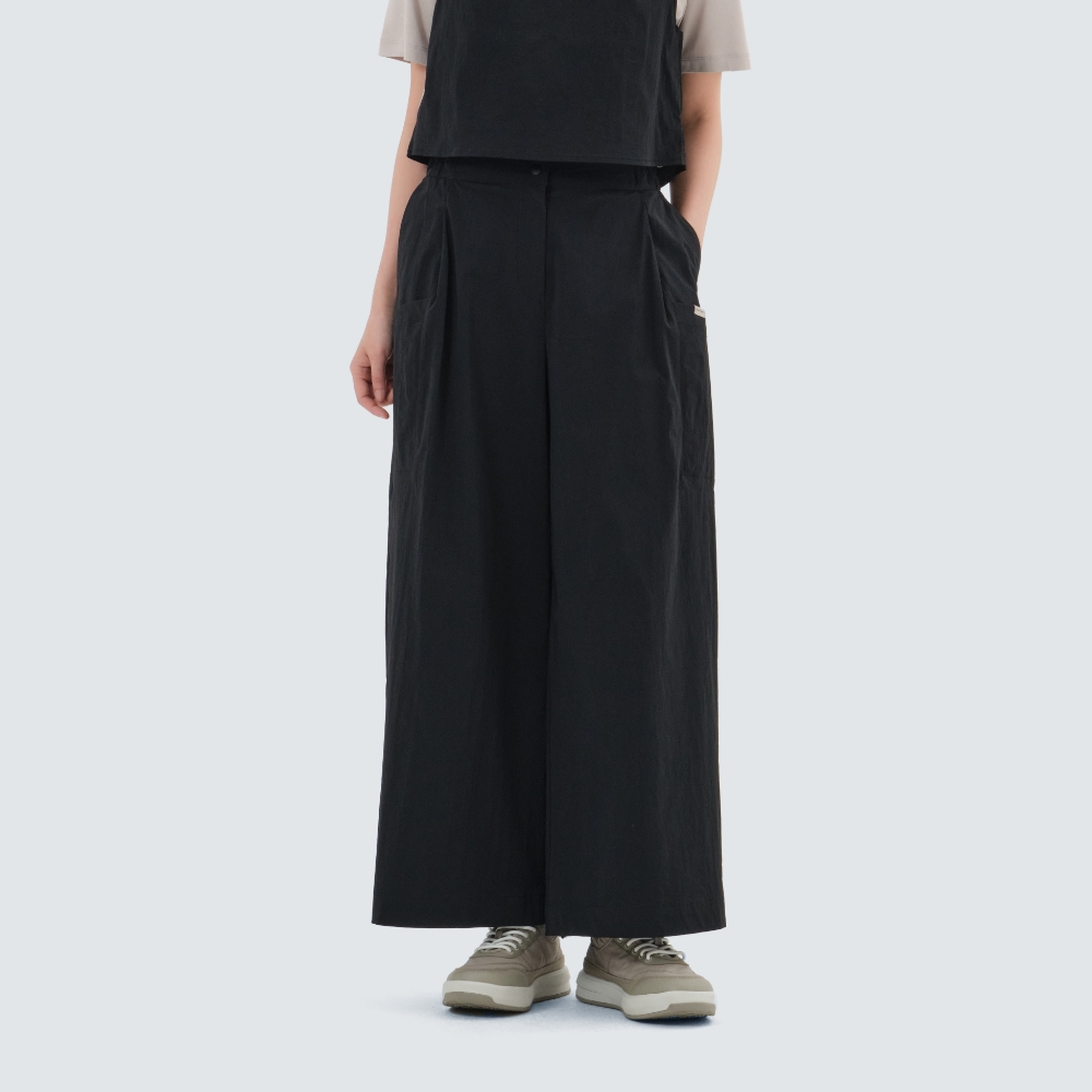 루트 여성 와이드 9부 팬츠 Black