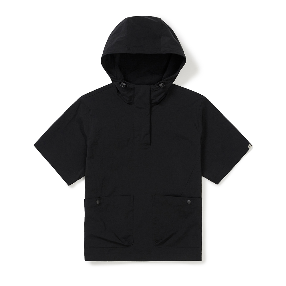 루트 여성 후드 반팔 아노락 Black