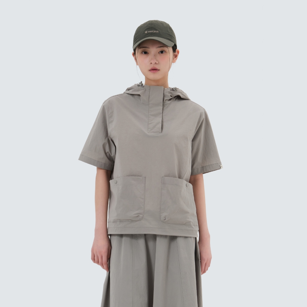 루트 여성 후드 반팔 아노락 Fog Gray