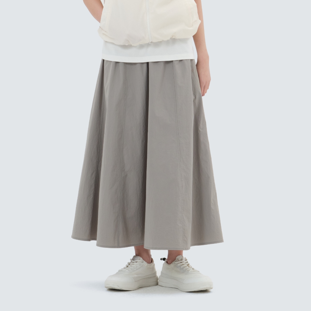 냉감 루트 플레어 롱스커트 Fog Gray