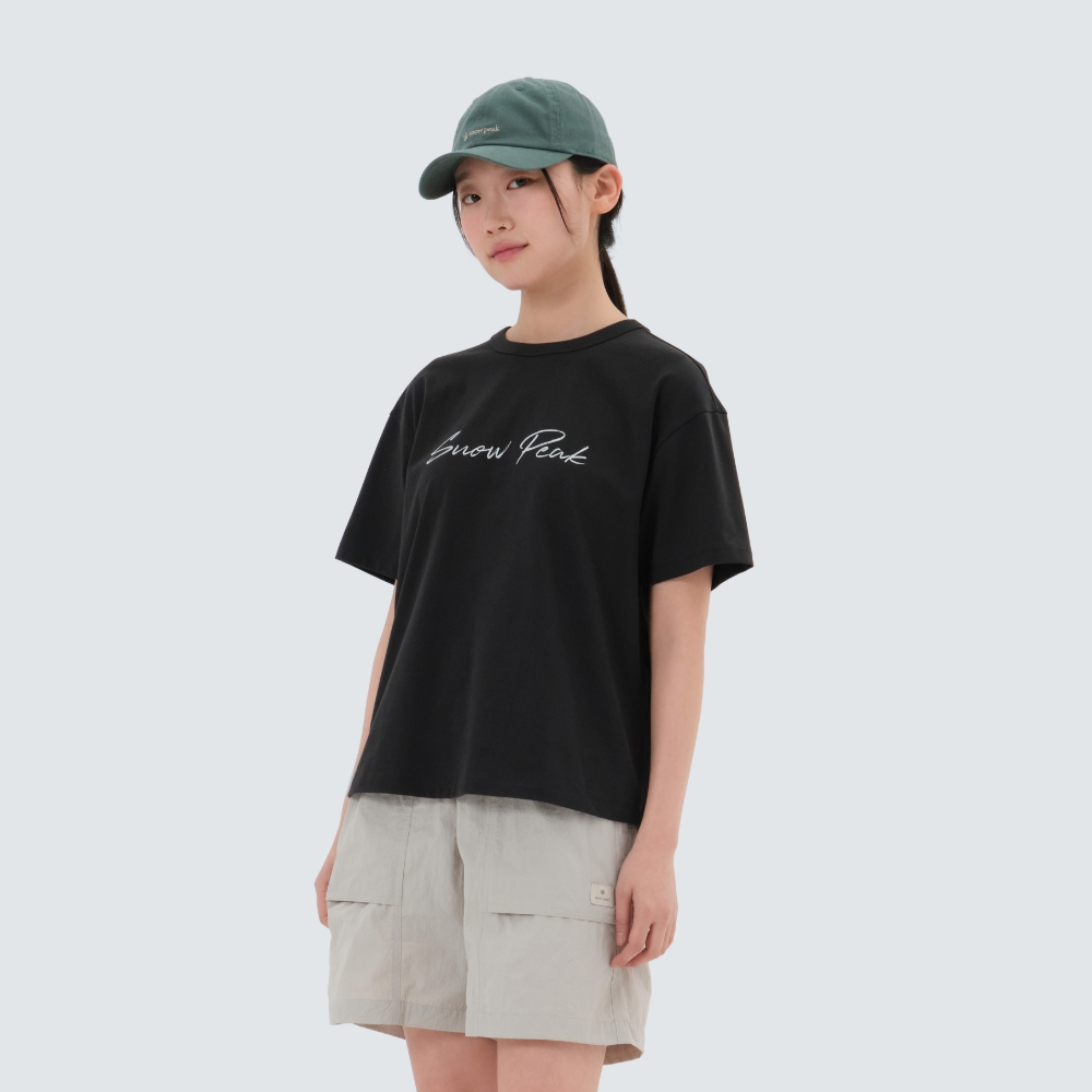 에어로쿨 여성 레터링 반팔 티셔츠 Dark Charcoal