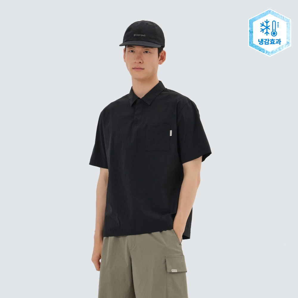 냉감 루트 포켓 반팔 폴로 티셔츠 Black