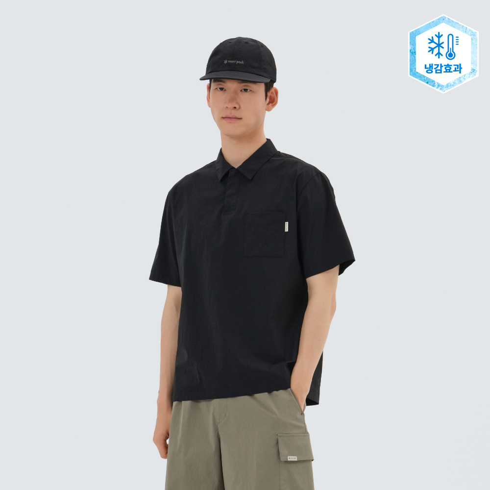 냉감 루트 포켓 반팔 폴로 티셔츠 Black