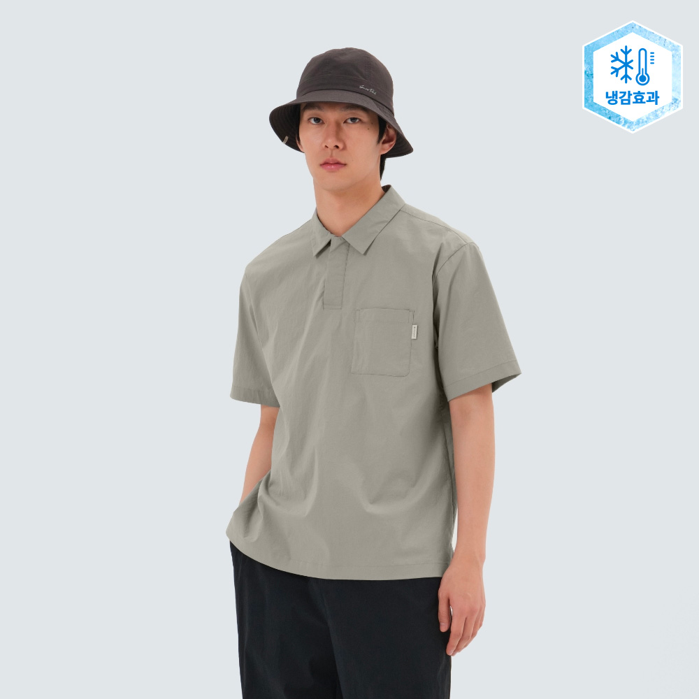 냉감 루트 포켓 반팔 폴로 티셔츠 Fog Gray