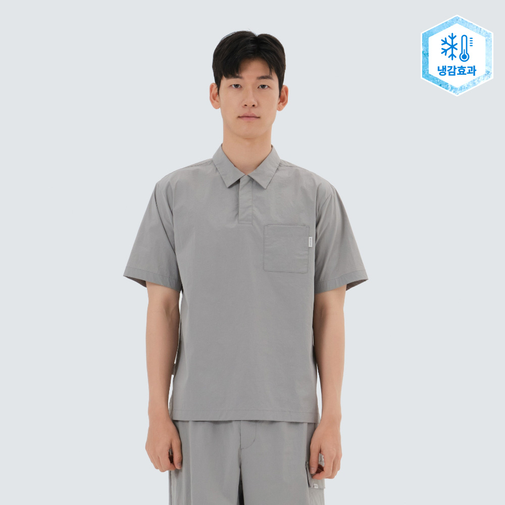 냉감 루트 포켓 반팔 폴로 티셔츠 Gray