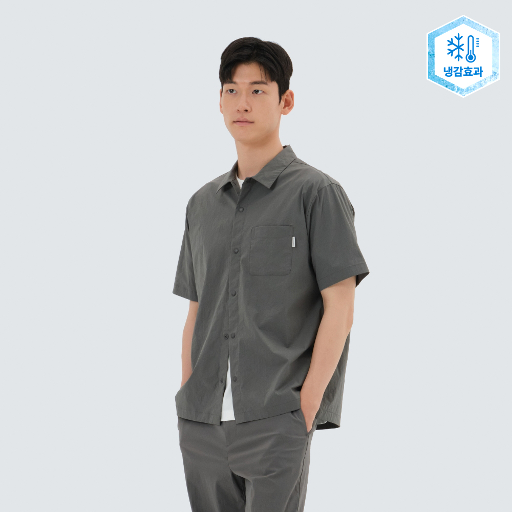 냉감 루트 반팔 셔츠 Dark Gray