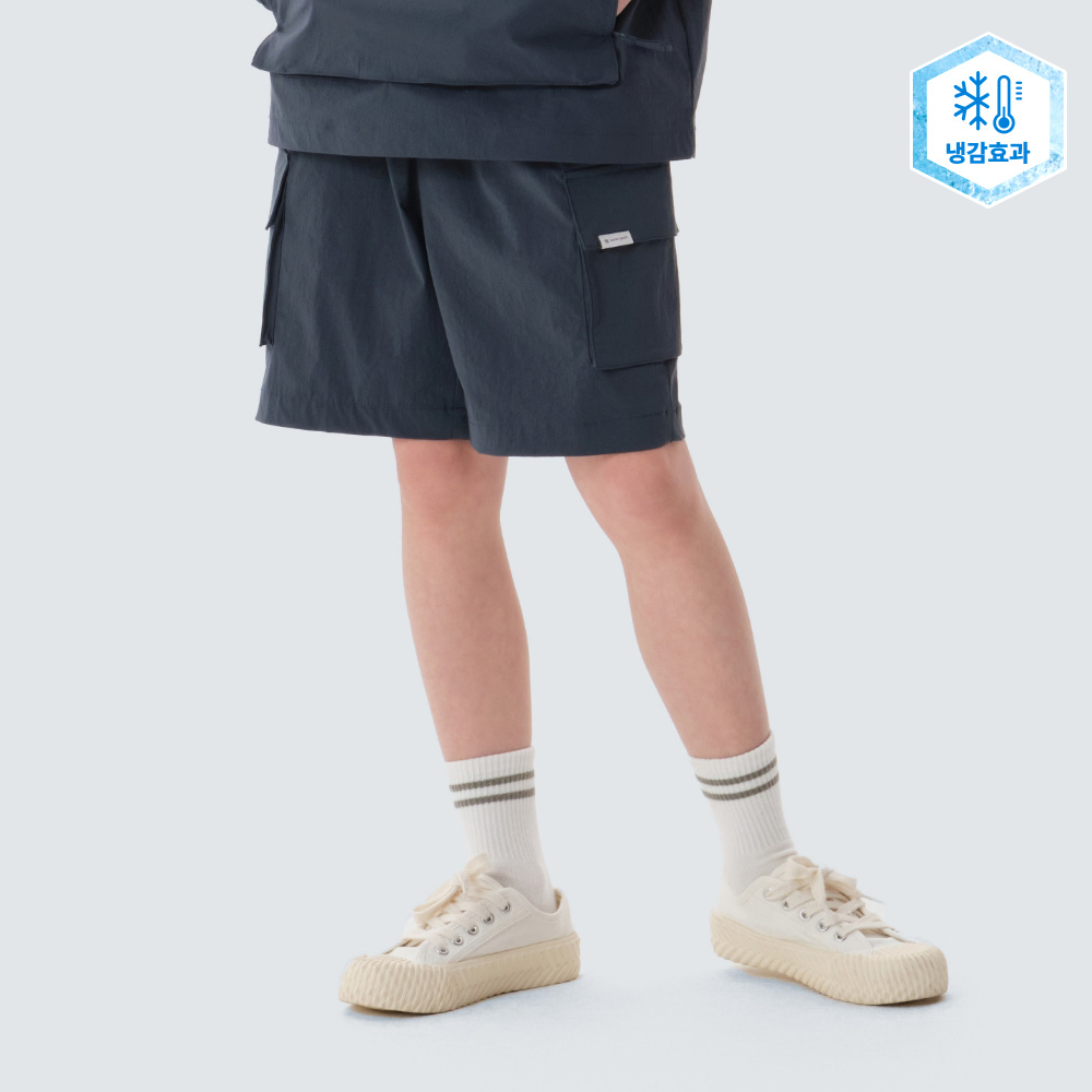 키즈 냉감 루트 카고 반바지 Vintage Green