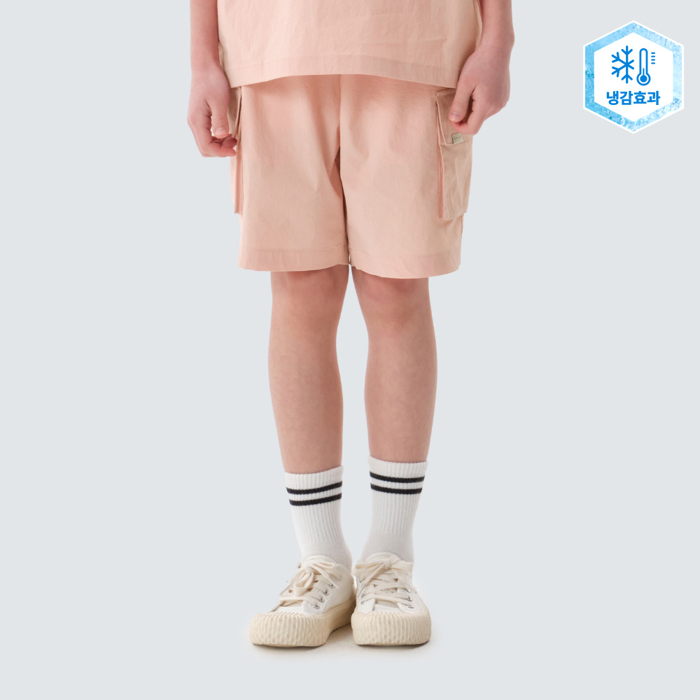 키즈 냉감 루트 카고 반바지 Light Pink