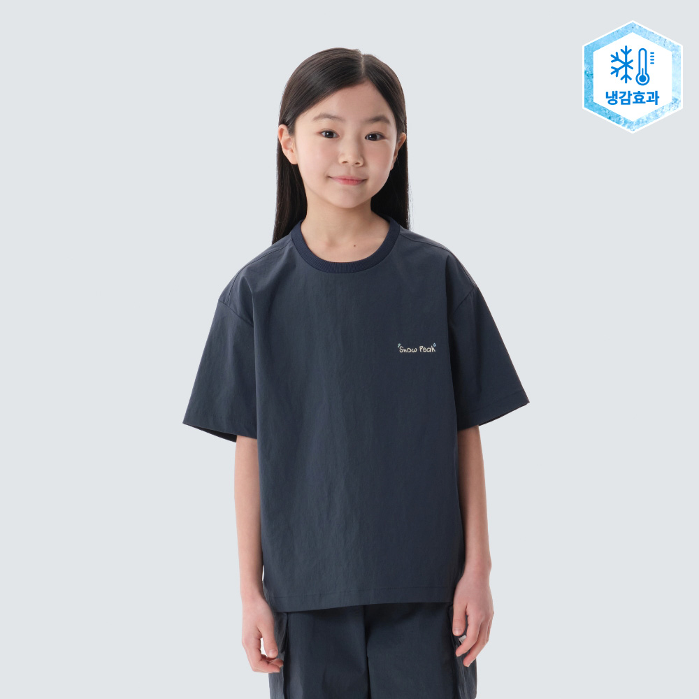 키즈 냉감 루트 반팔 티셔츠 Vintage Green