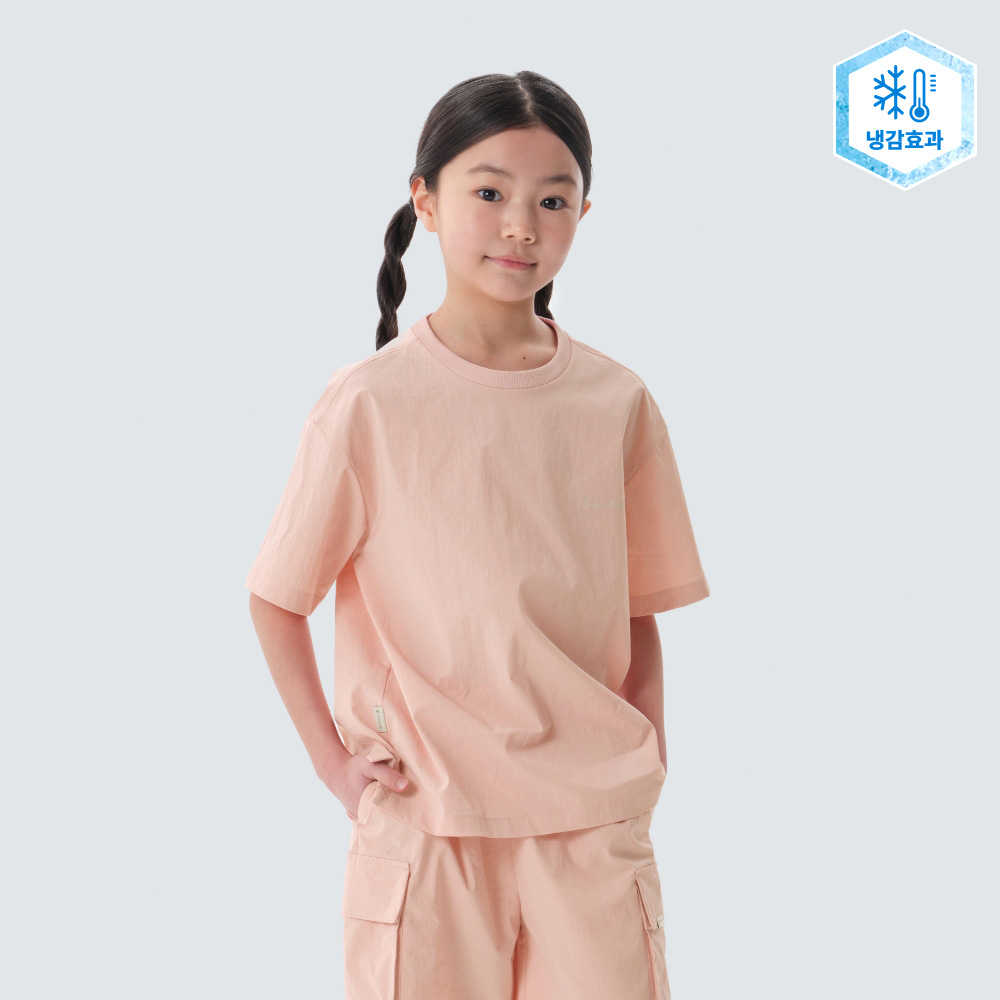 키즈 냉감 루트 반팔 티셔츠 Light Pink