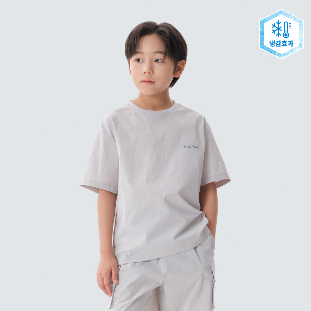 키즈 냉감 루트 반팔 티셔츠 Ice Gray