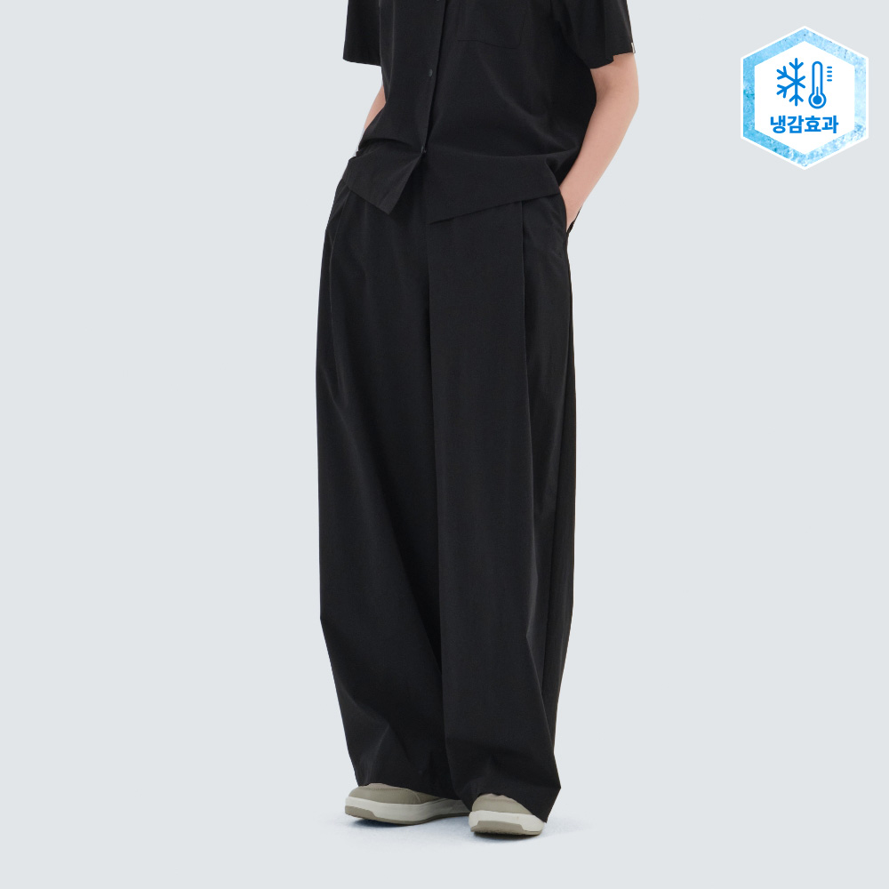 에어닷 여성 와이드 팬츠 Black