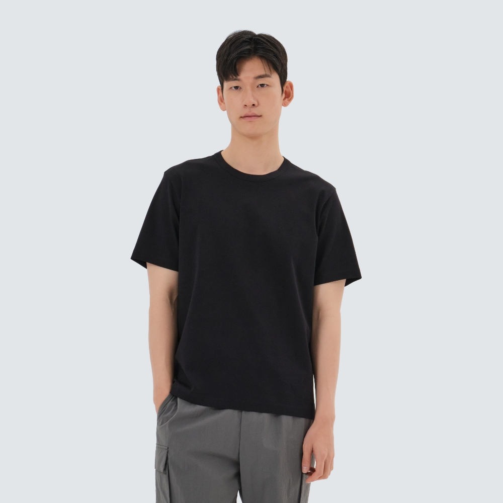 수피마 실켓 반팔 티셔츠 Black
