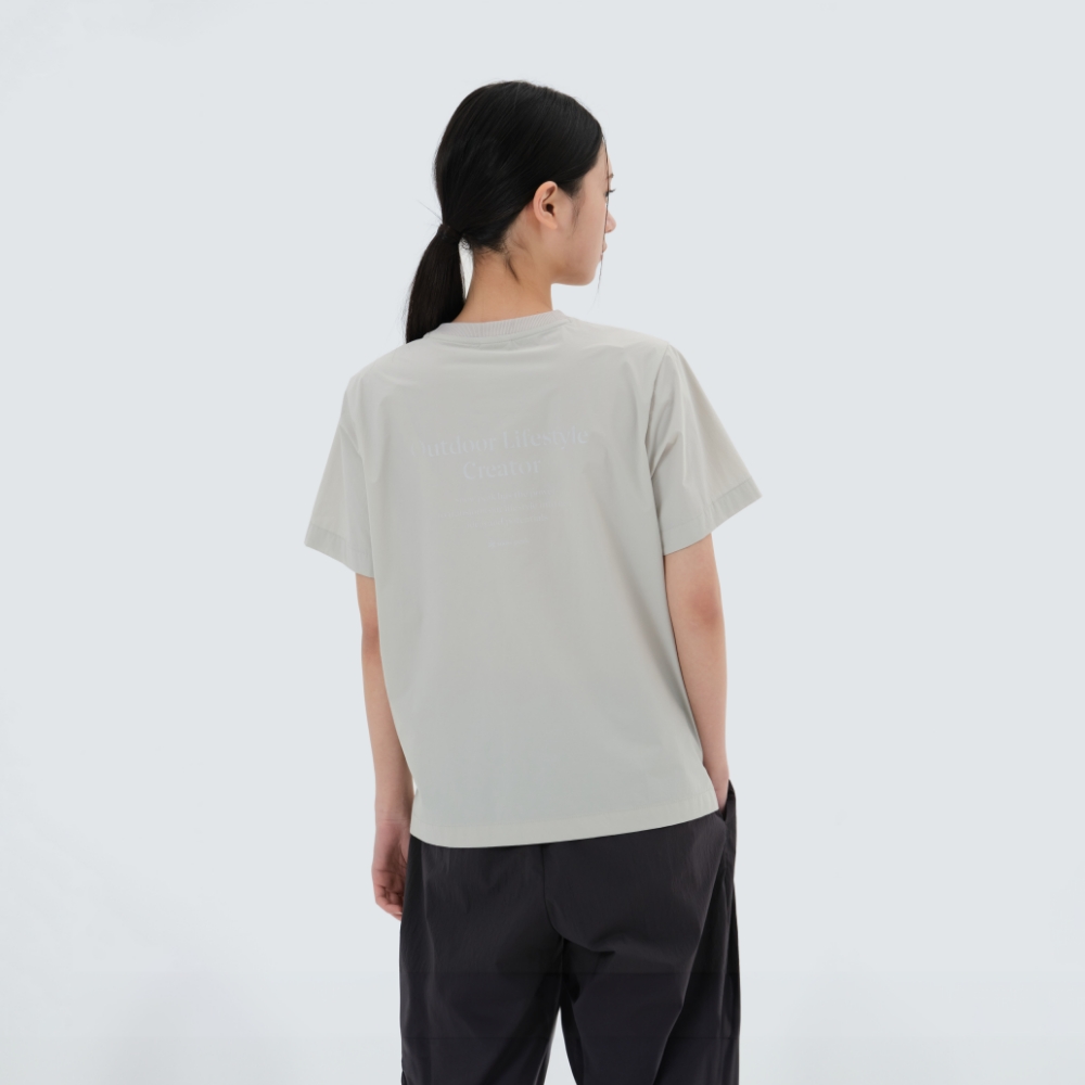 씬테크 여성 베이직 반팔 티셔츠 Light Beige