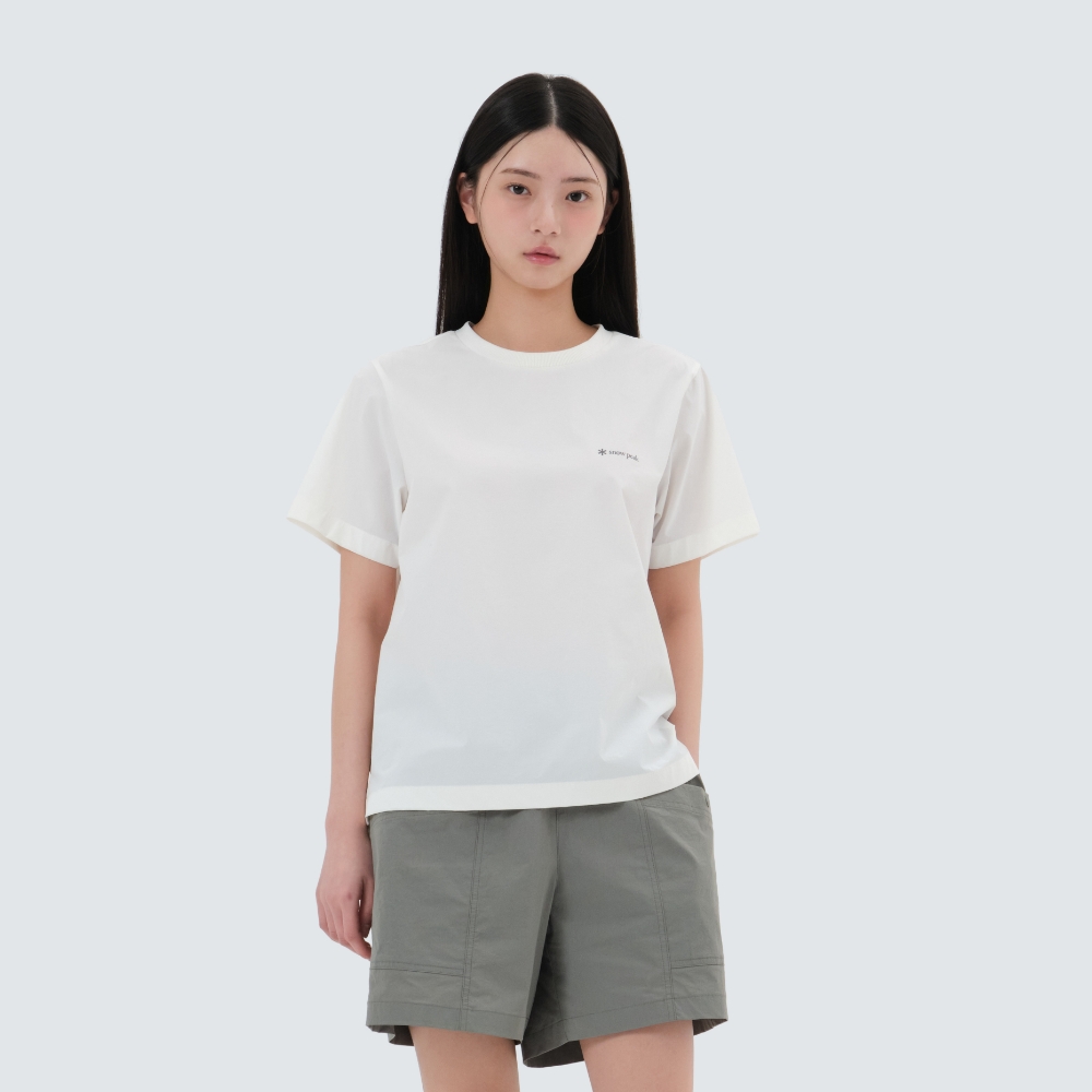 씬테크 여성 베이직 반팔 티셔츠 Off White