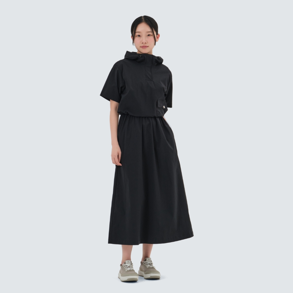 냉감 루트 아노락 원피스 Black