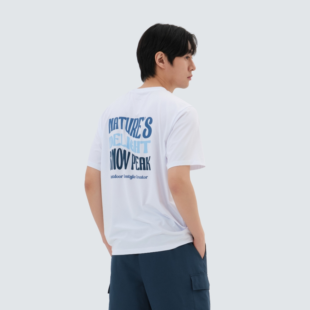 워터 레터링 반팔 티셔츠 White