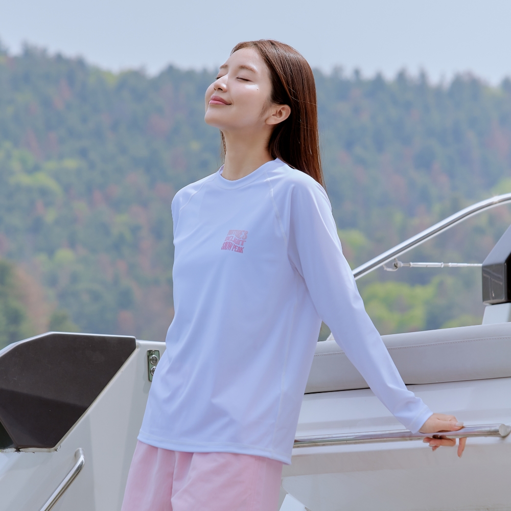 워터 여성 루즈핏 래쉬가드 White