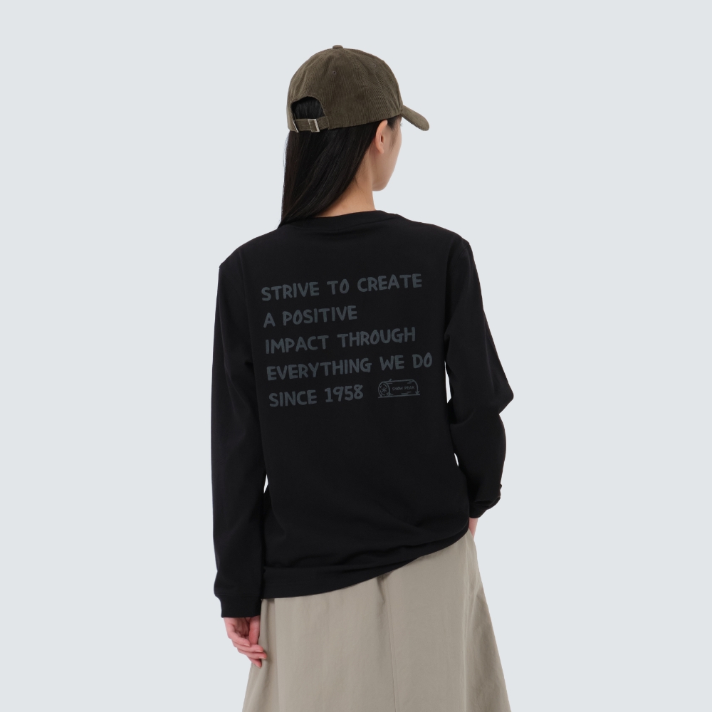 에어로히트 레터링 긴팔 티셔츠 Black