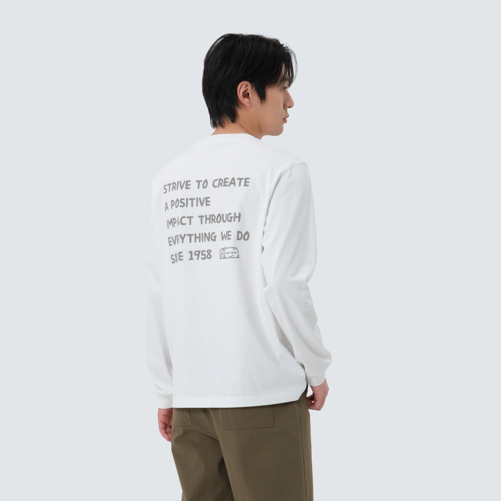 에어로히트 레터링 긴팔 티셔츠 Off White