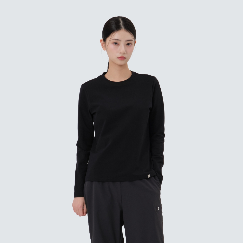 코나두 여성 긴팔 티셔츠 Black
