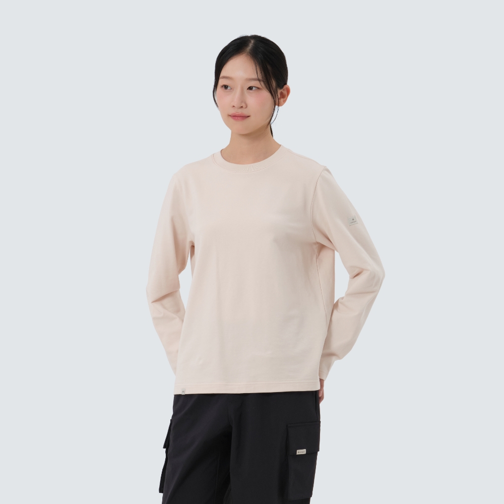 베이직 여성 긴팔 티셔츠 Peach